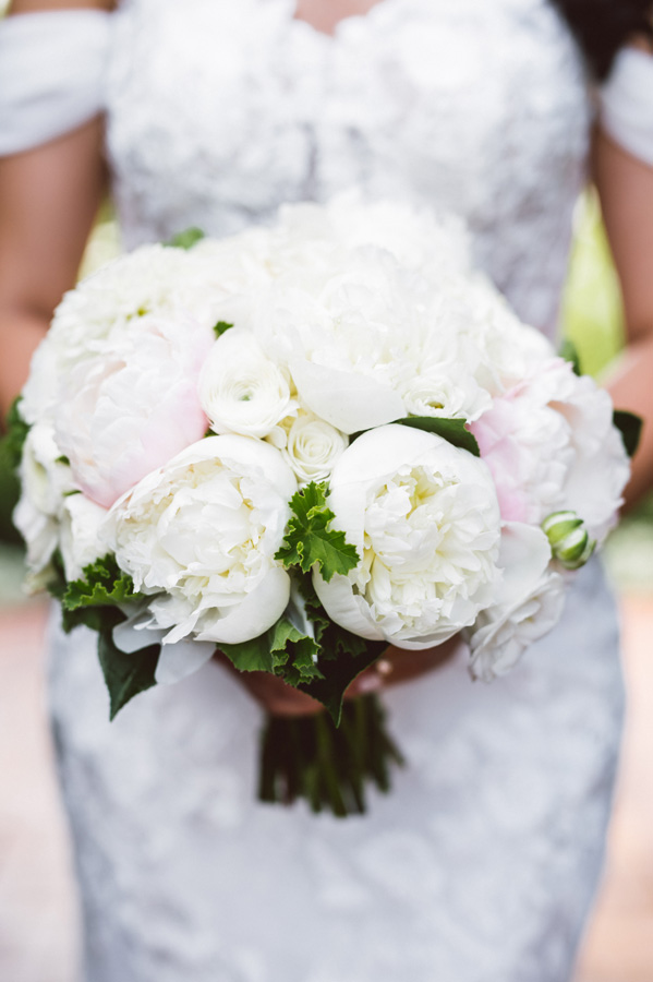 Detail shot of bride's bouquet.