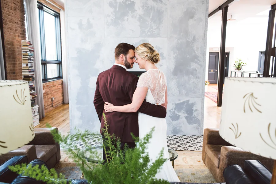 Portrait of bride and groom.