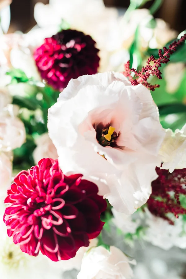 Wedding reception floral decor.