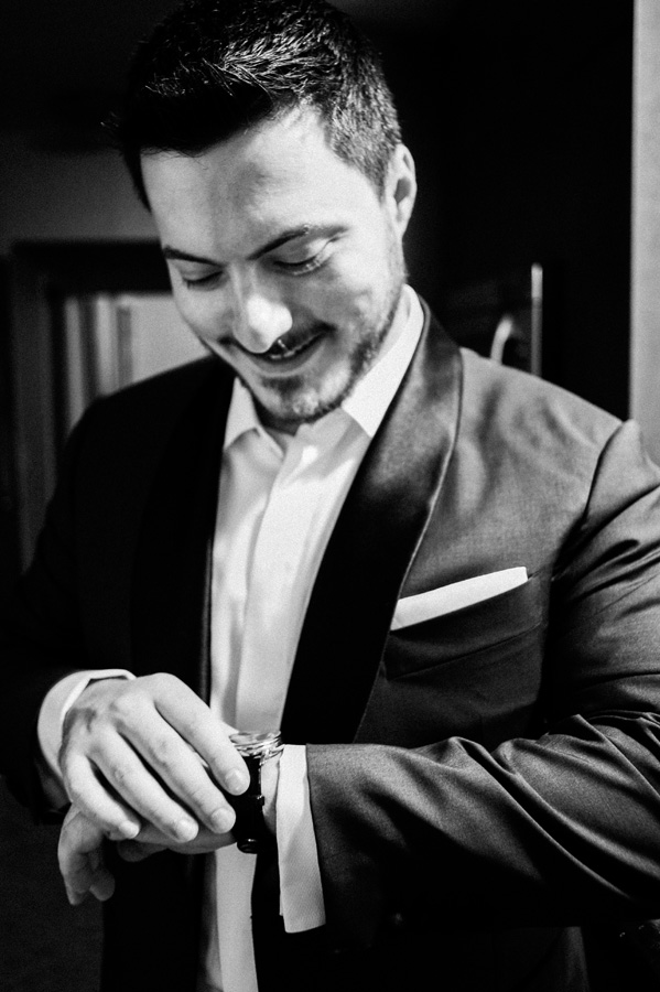 Groom getting ready.