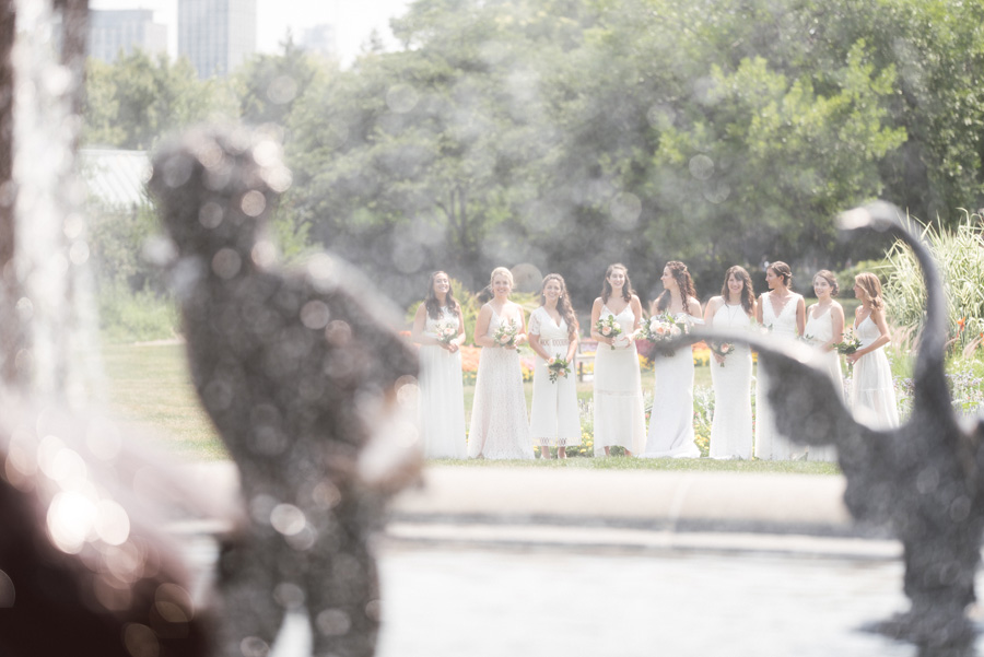 Bridesmaids at Lincoln Park, Chicago.