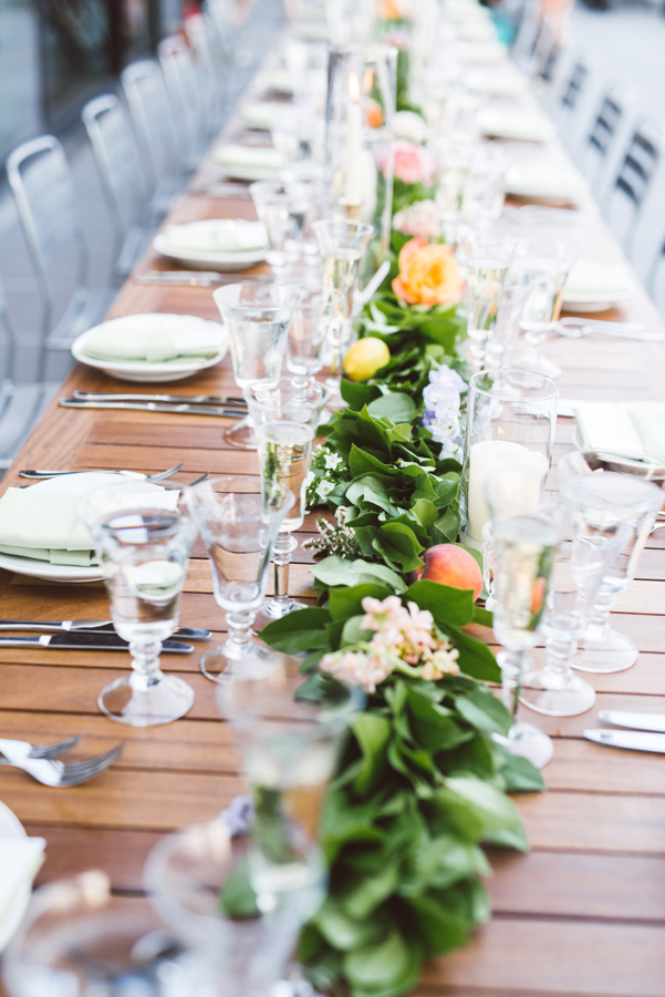 Table decor at wedding reception.