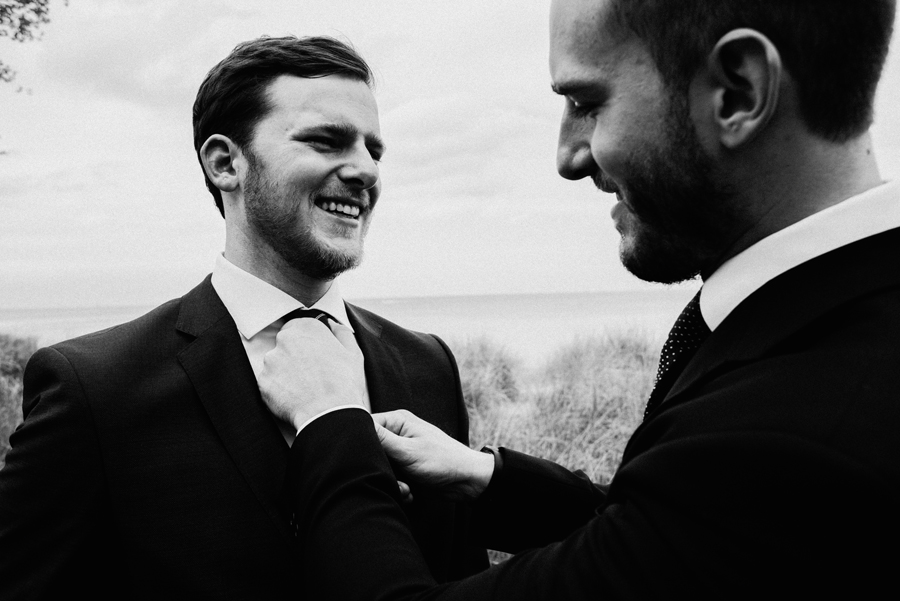 Groom gets ready.