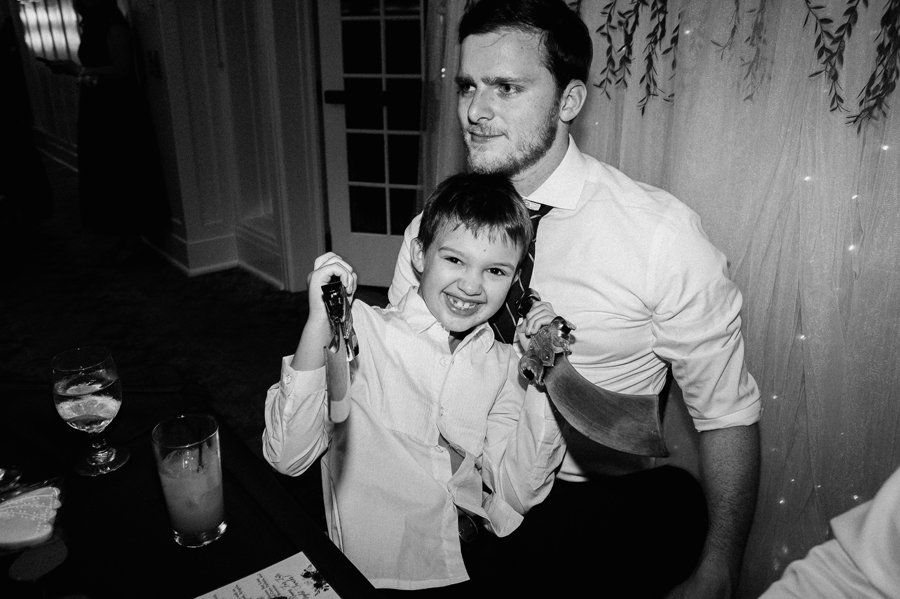 Groom and his step son at reception.
