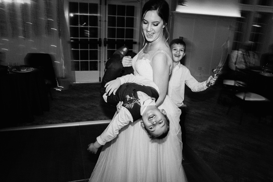 Bride and her son at reception.