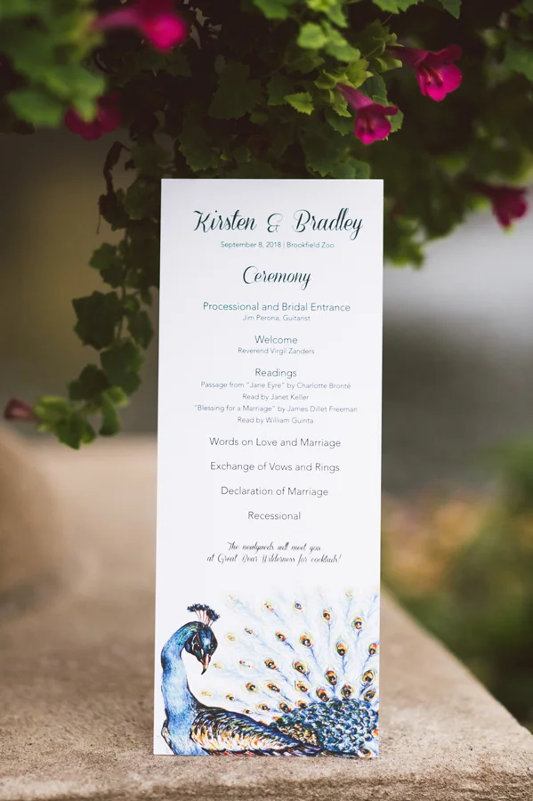 Wedding ceremony programs.