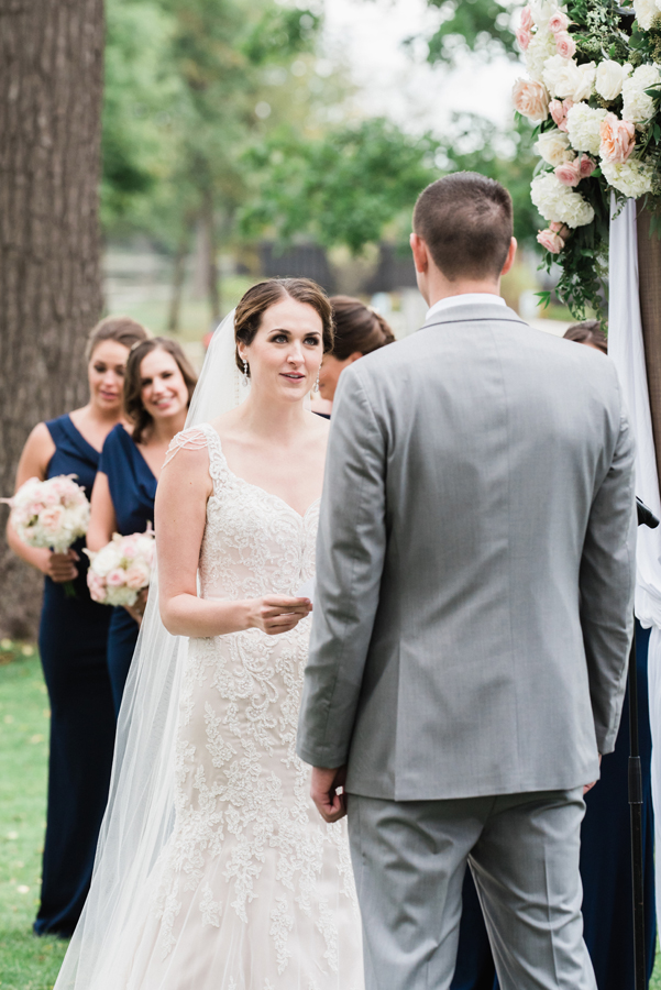 Bride gives her vows.