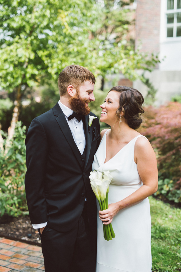 Bride and groom portrait.