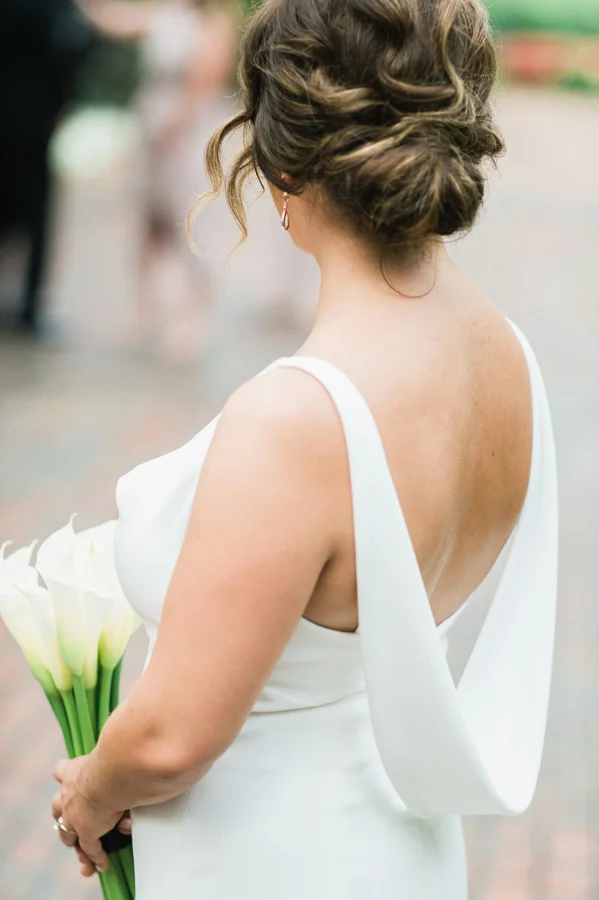 Back of bride's dress.