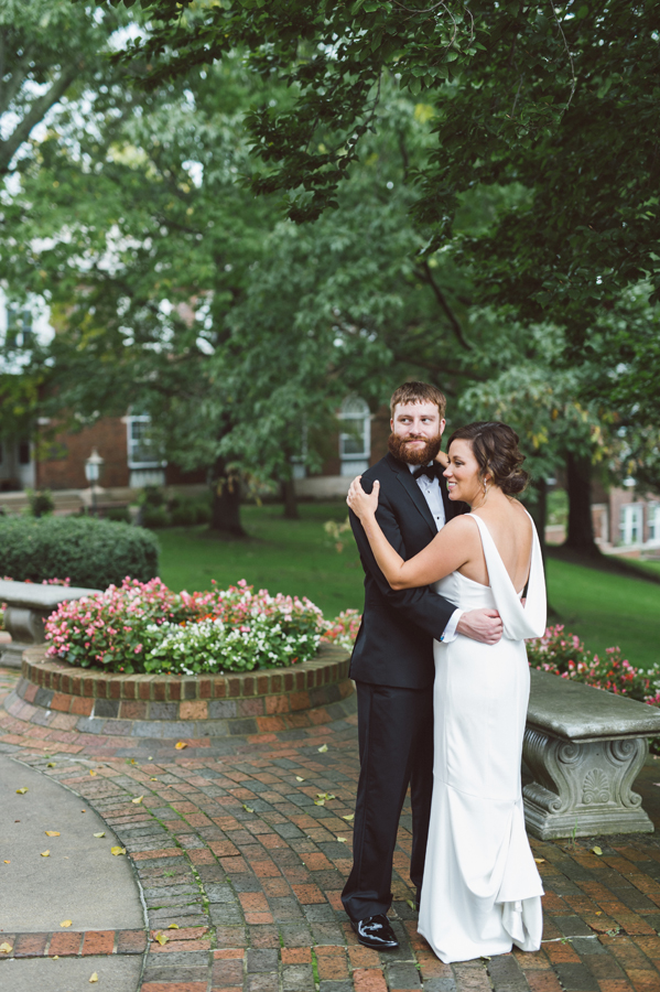 Bride and groom at Kalamazoo College.