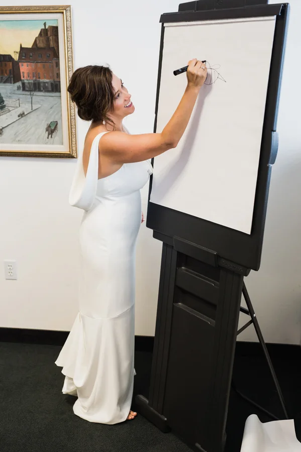 Wedding day pictionary.