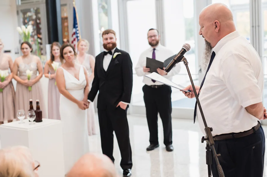 Wedding ceremony at Kalamazoo Institute of Arts.