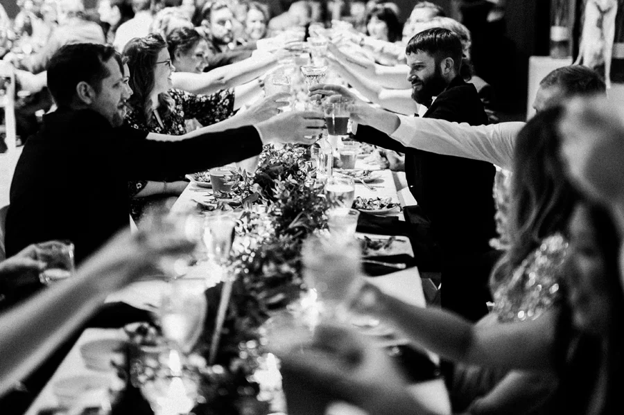 Wedding party toast.