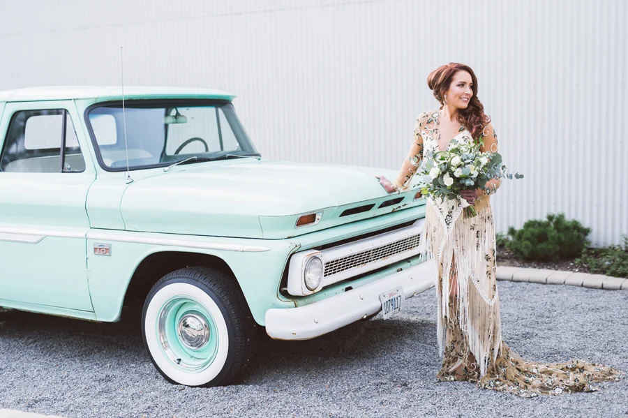 Portrait of bride at Warehouse 109.