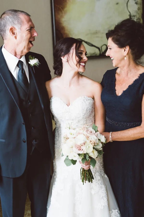 Bride and her parents.