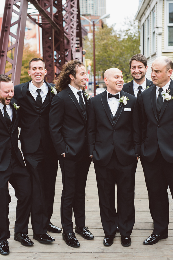 Groomsment at Kinzie street bridge.