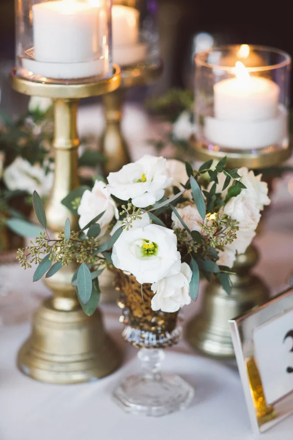 Reception details at Ignite Glass Studio.