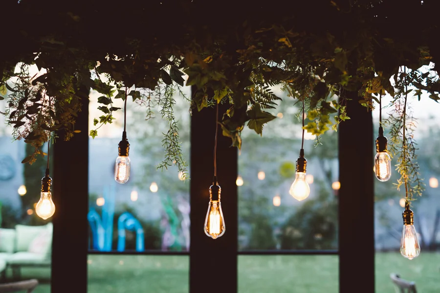 Reception details at Ignite Glass Studio.