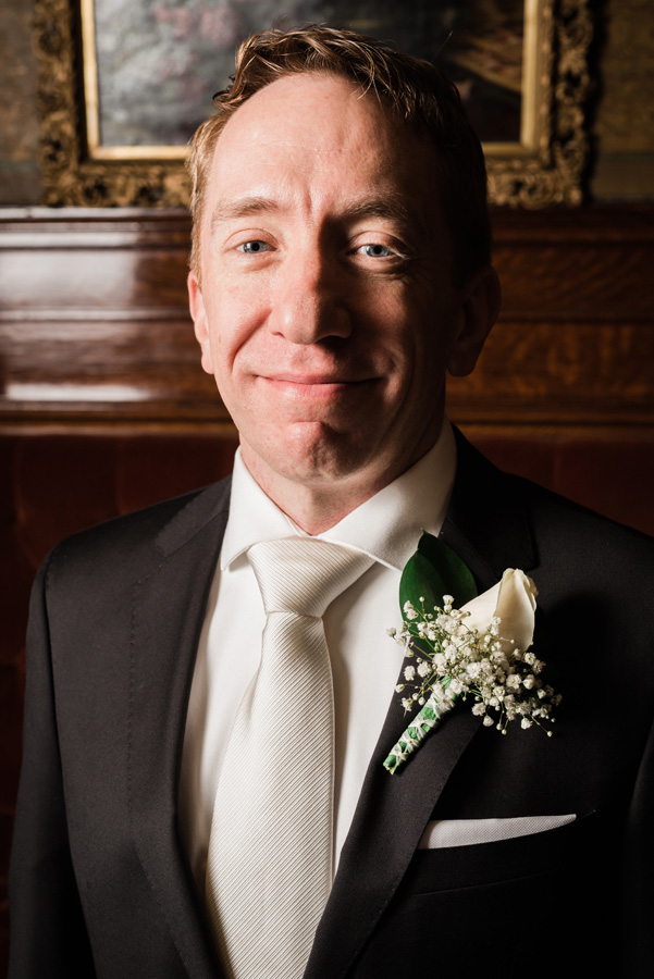 Portrait of groom at Pleasant Home.