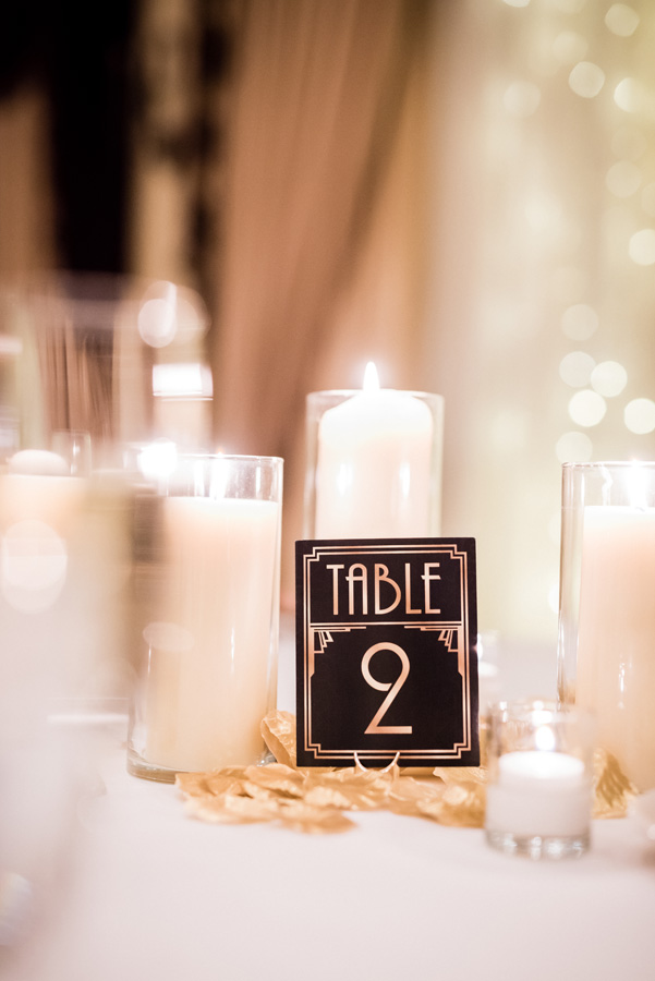 Wedding reception table centerpiece.