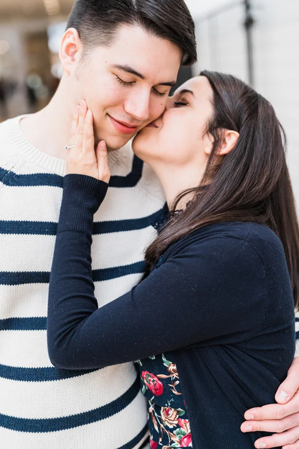 Art Institute of Chicago. Engagement photography by Two Birds Photography. Classic, low-key, and natural. Serving Chicago and the subur