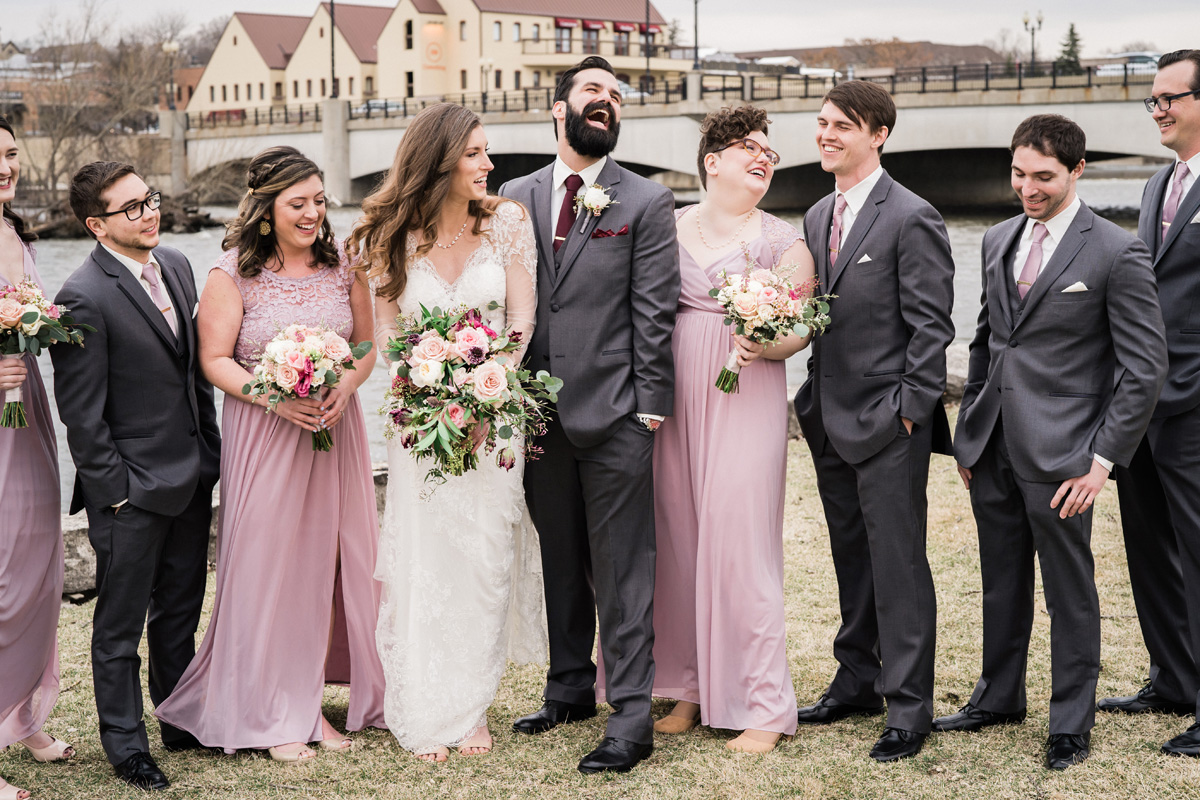 Bridal party candid.