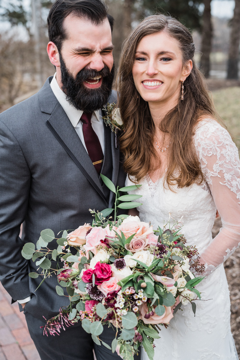 Bride and groom portrait.