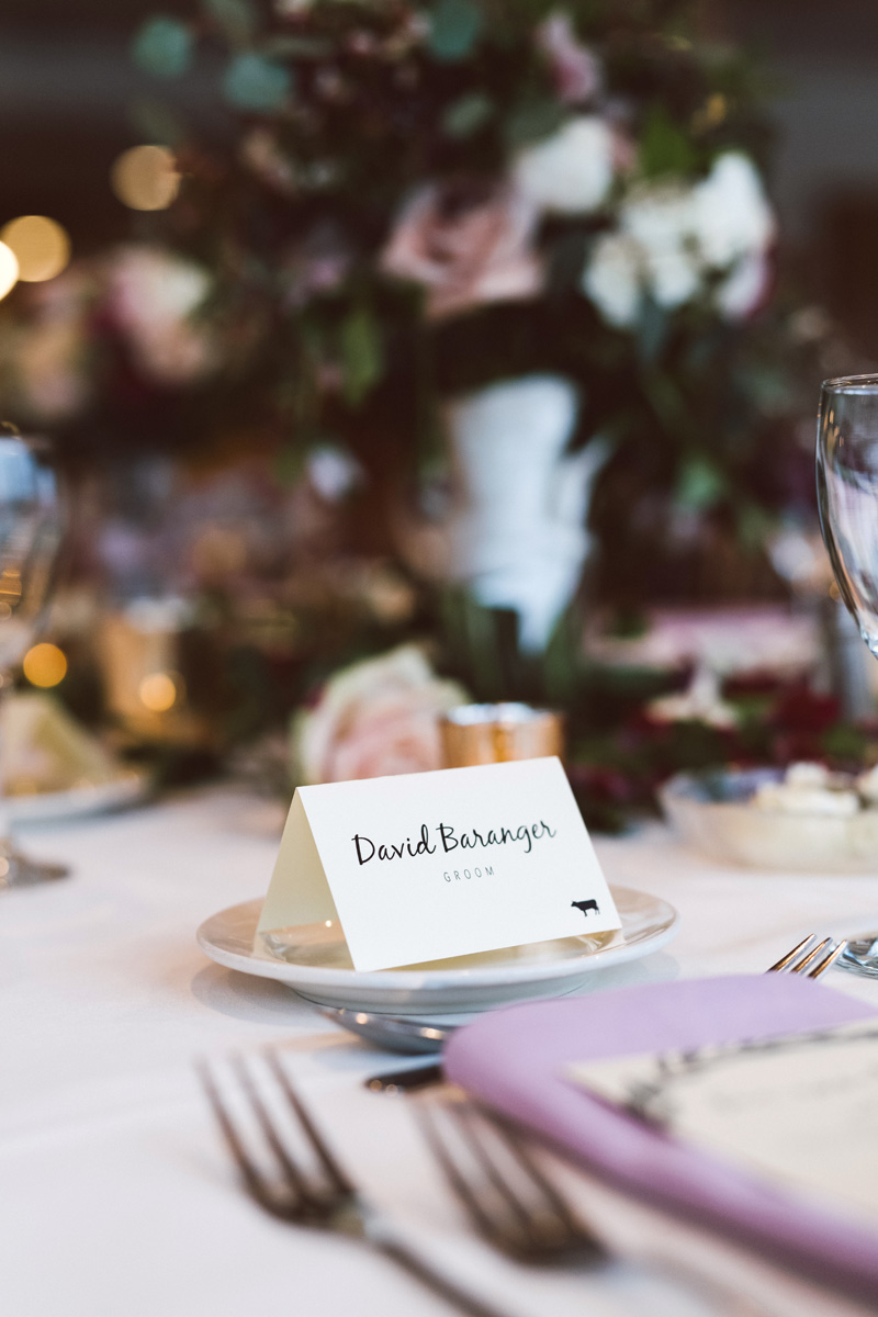 Wedding reception details.
