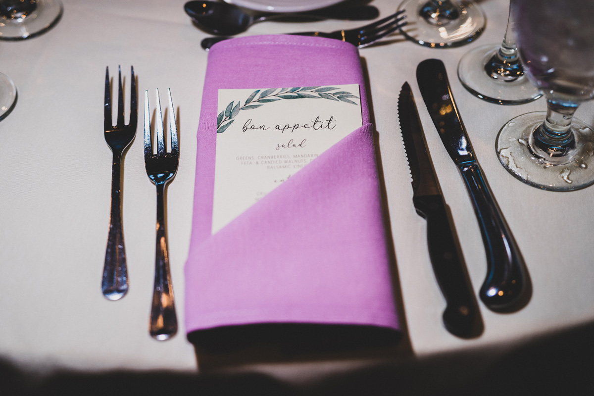 Wedding reception details.