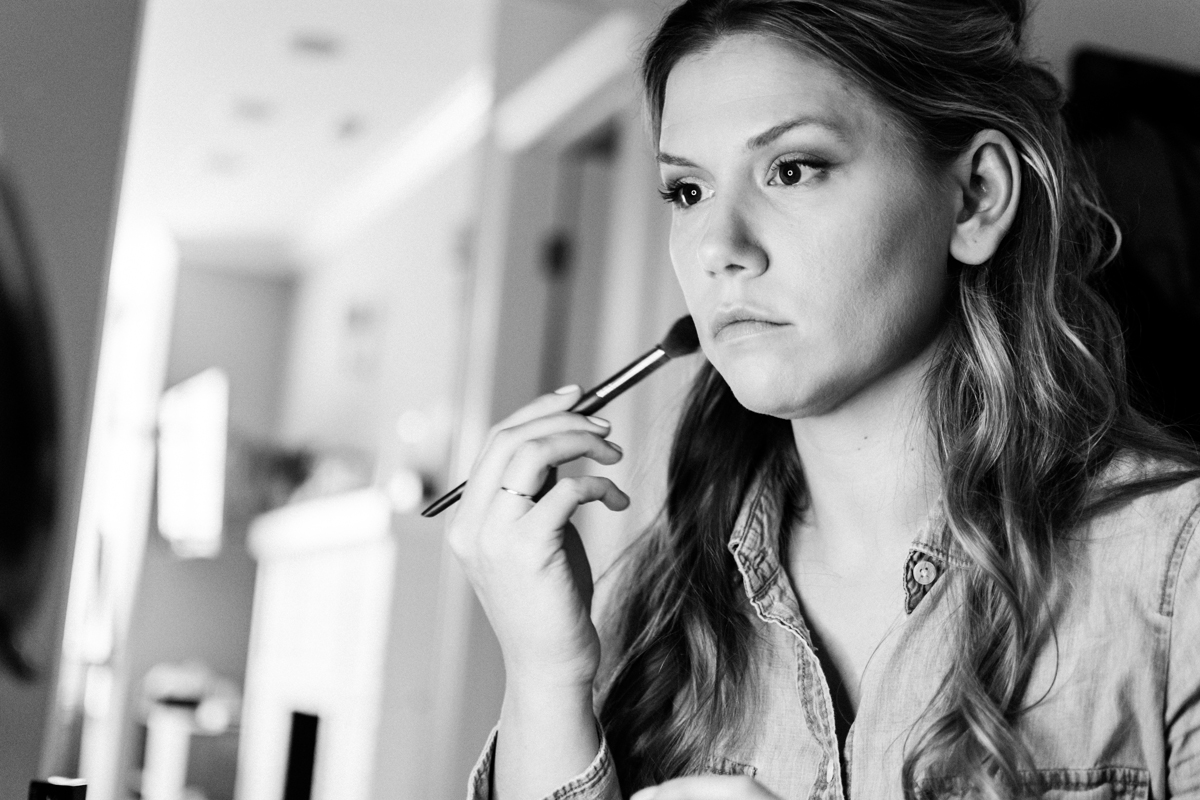 Bride getting her make-up done.