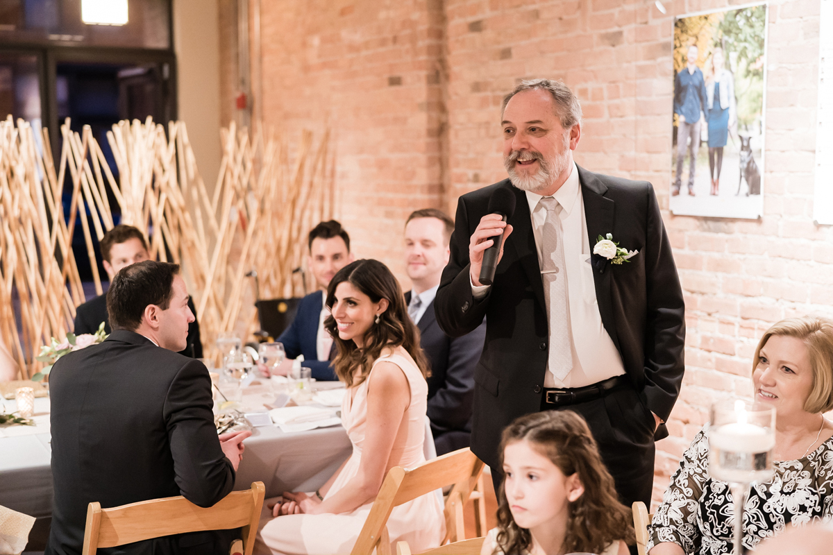 Wedding reception toasts.