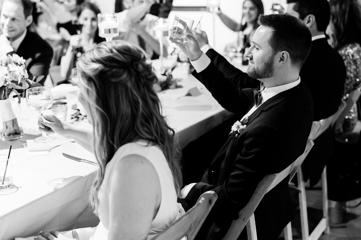 Wedding reception toasts.