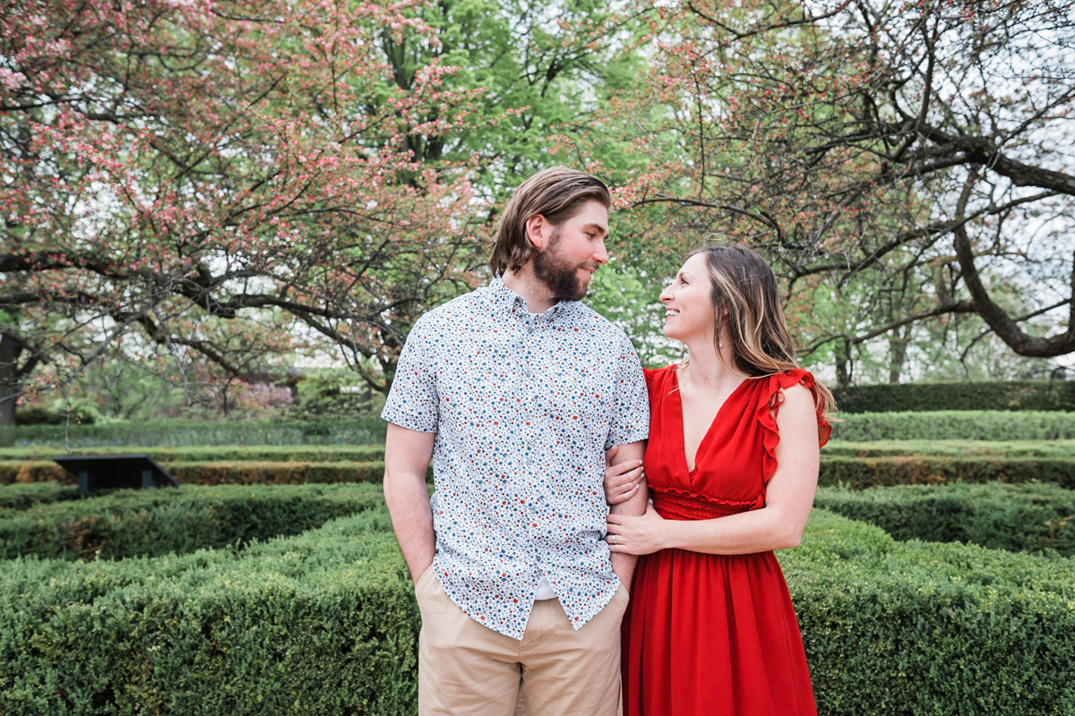 Morton Arboretum, Lisle, Illinois. Engagement photography by Two Birds Photography. Classic, low-key, and natural. Serving Chicago and the suburbs.