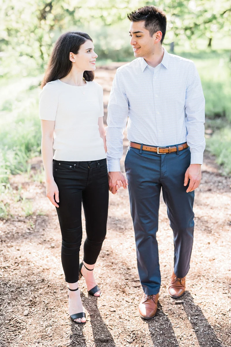  Morton Arboretum, Lisle, IL. Engagement photography by Two Birds Photography. Classic, low-key, and natural. Serving Chicago and the suburbs. 