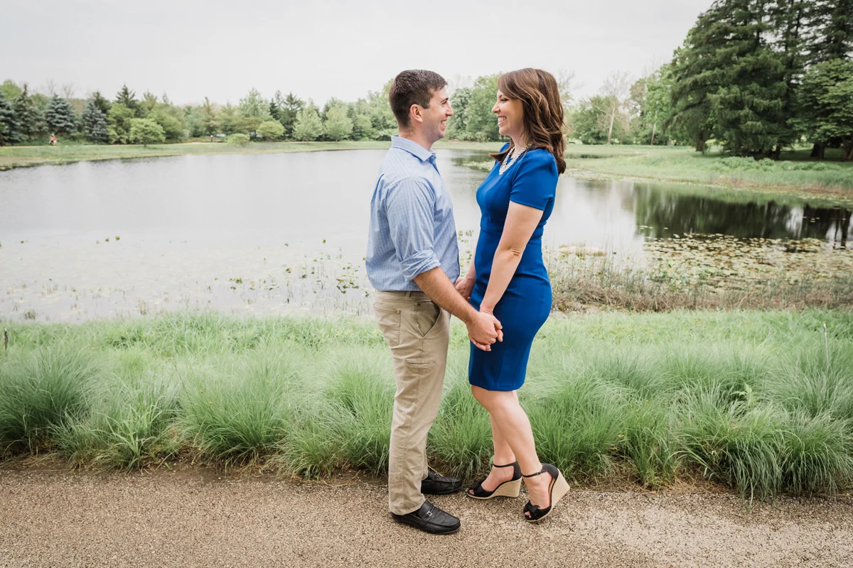 Morton Arboretum, Lisle, IL. Engagement photography by Two Birds Photography. Classic, low-key, and natural. Serving Chicago and the suburbs.
