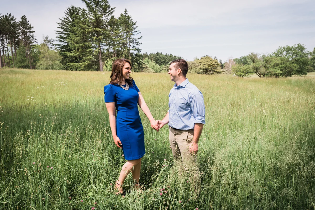Morton Arboretum, Lisle, IL. Engagement photography by Two Birds Photography. Classic, low-key, and natural. Serving Chicago and the suburbs.