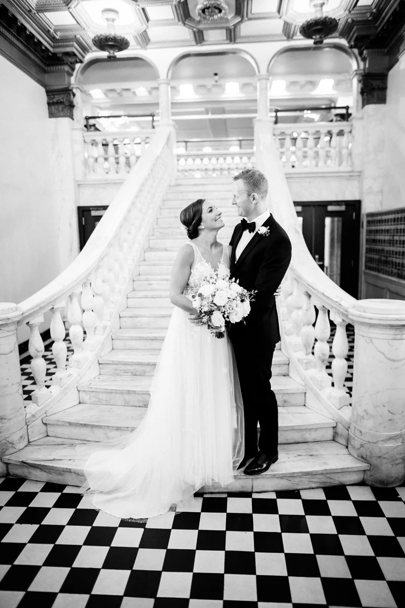 Chicago Athletic Association, Chicago, IL. Wedding photography by Two Birds Photography. Classic, low-key, and natural. Serving Chicago and the suburbs.
