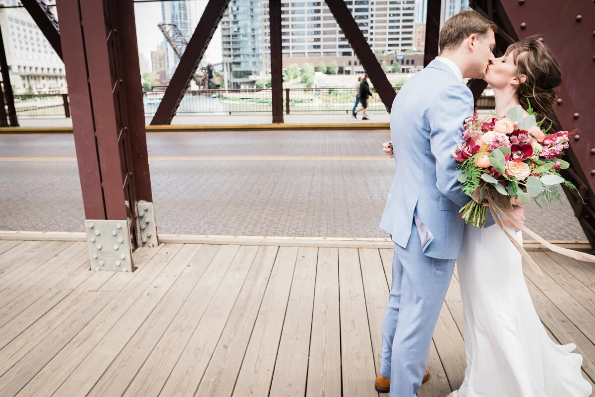 Beatnik on the River, Chicago, IL. Wedding photography by Two Birds Photography. Classic, low-key, and natural. Serving Chicago and the suburbs.