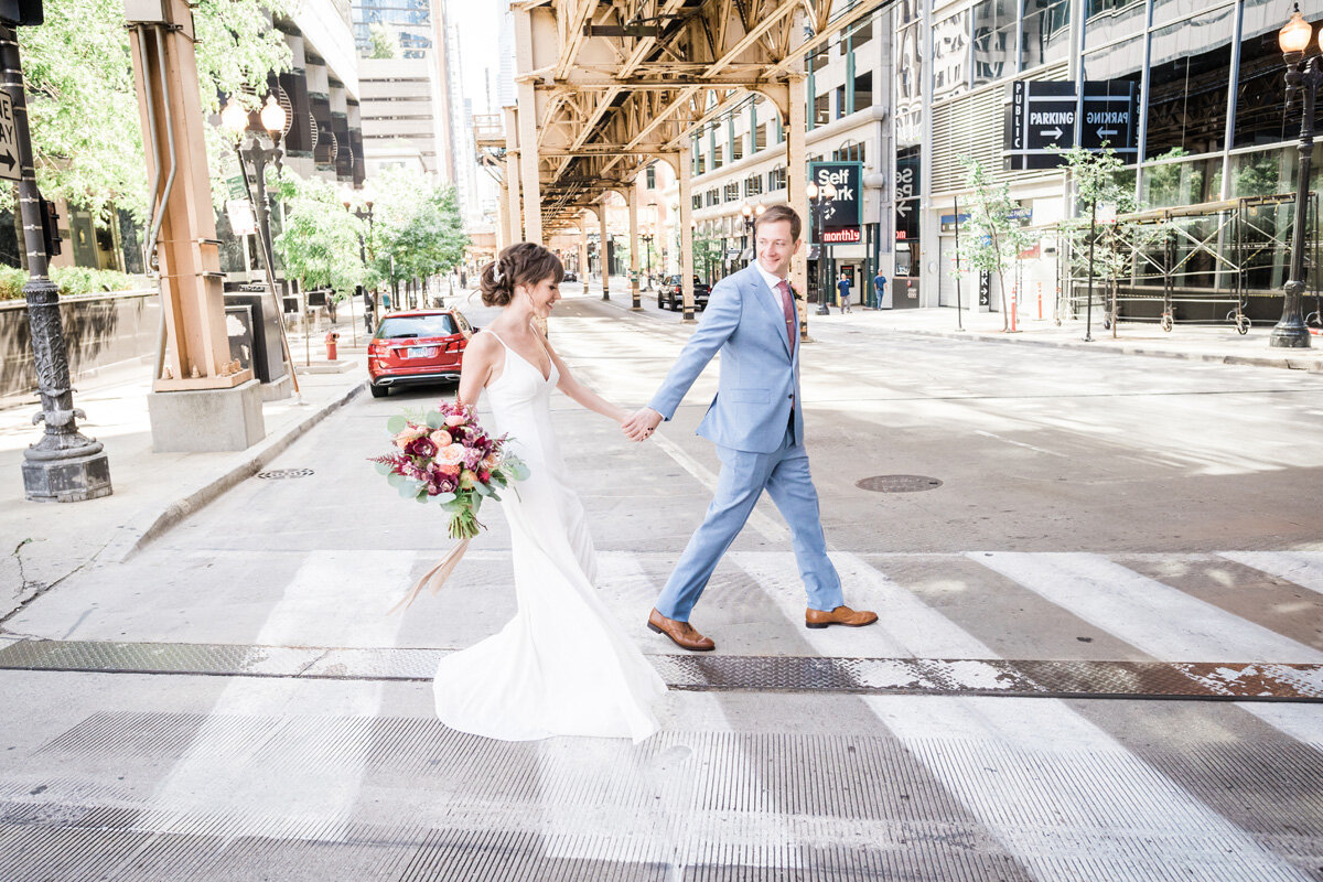 Beatnik on the River, Chicago, IL. Wedding photography by Two Birds Photography. Classic, low-key, and natural. Serving Chicago and the suburbs.