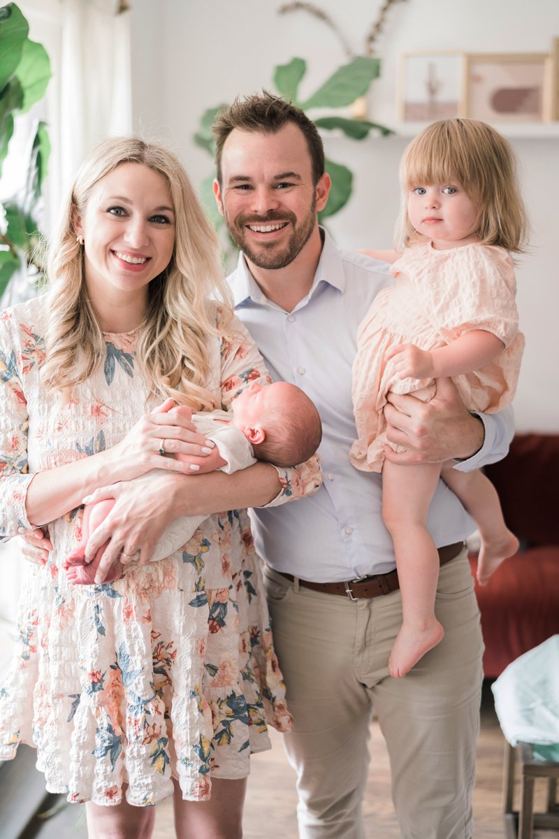 Newborn baby portrait photography by Two Birds Photography. Classic, bright, and happy. Serving Chicago and the suburbs. Image copyright Two Birds Photography 2025.