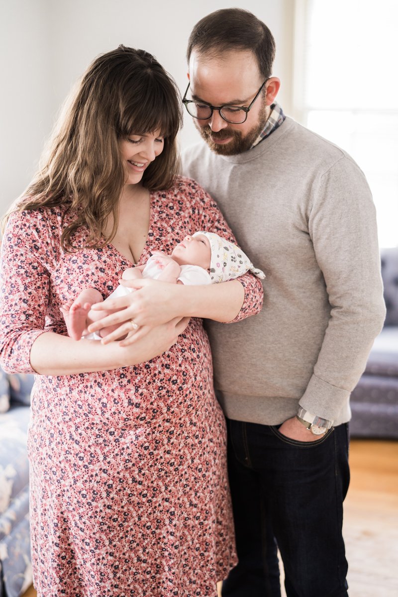 Newborn baby portrait photography by Two Birds Photography. Classic, bright, and happy. Serving Chicago and the suburbs. Image copyright Two Birds Photography 2025.