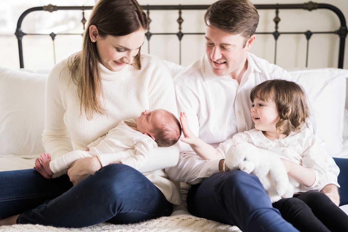 Newborn baby portrait photography by Two Birds Photography. Classic, bright, and happy. Serving Chicago and the suburbs. Image copyright Two Birds Photography 2025.