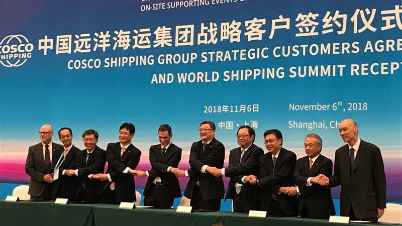 OCEAN ALLIANCE AND TERMINAL OPERATOR EXECUTIVES JOIN FOR GSBN SIGNING ( PHOTO: CARGOSMART )