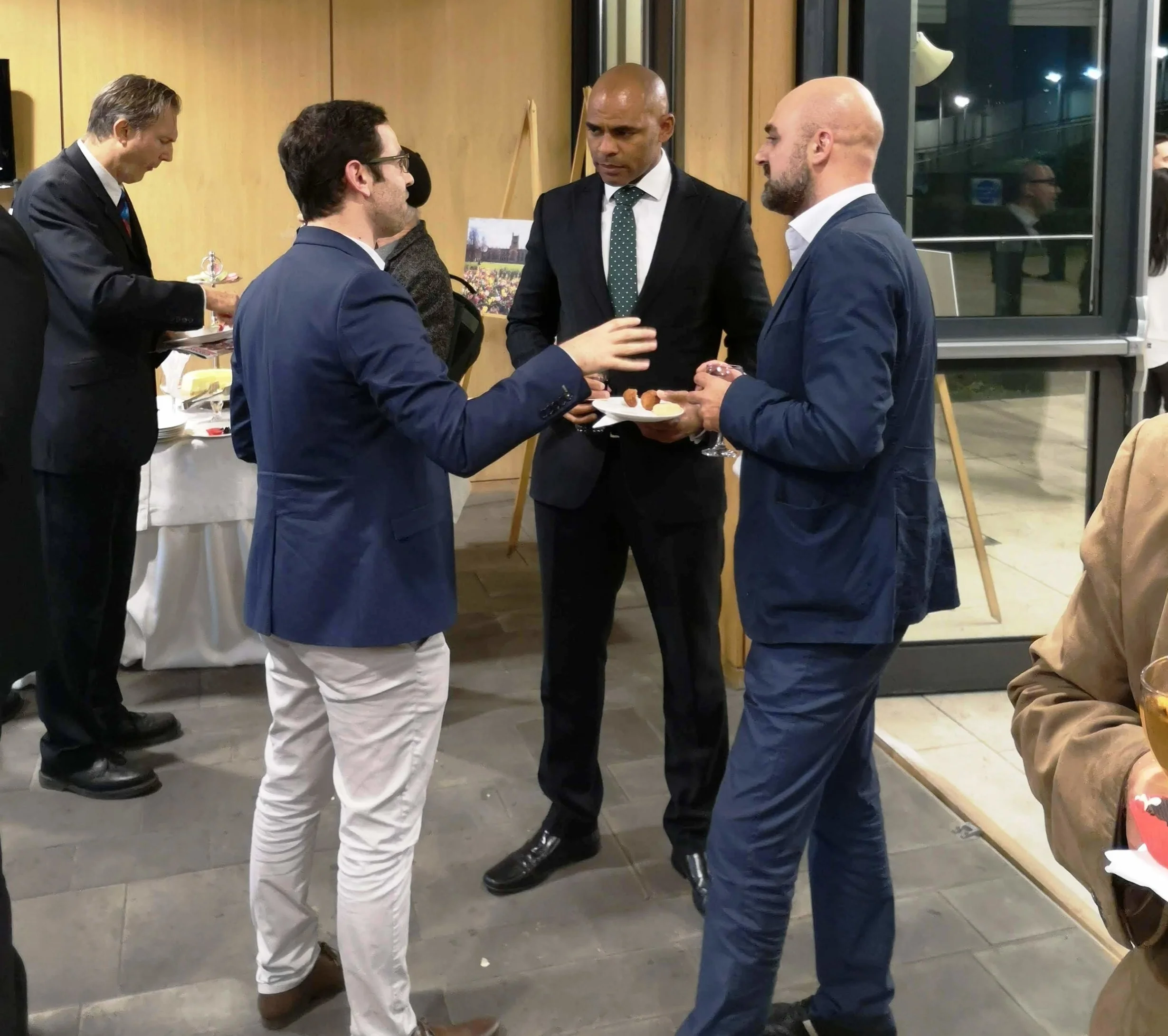 Anzor and I talking with Bristol Mayor Marvin Rees at the British Embassy, Tbilisi
