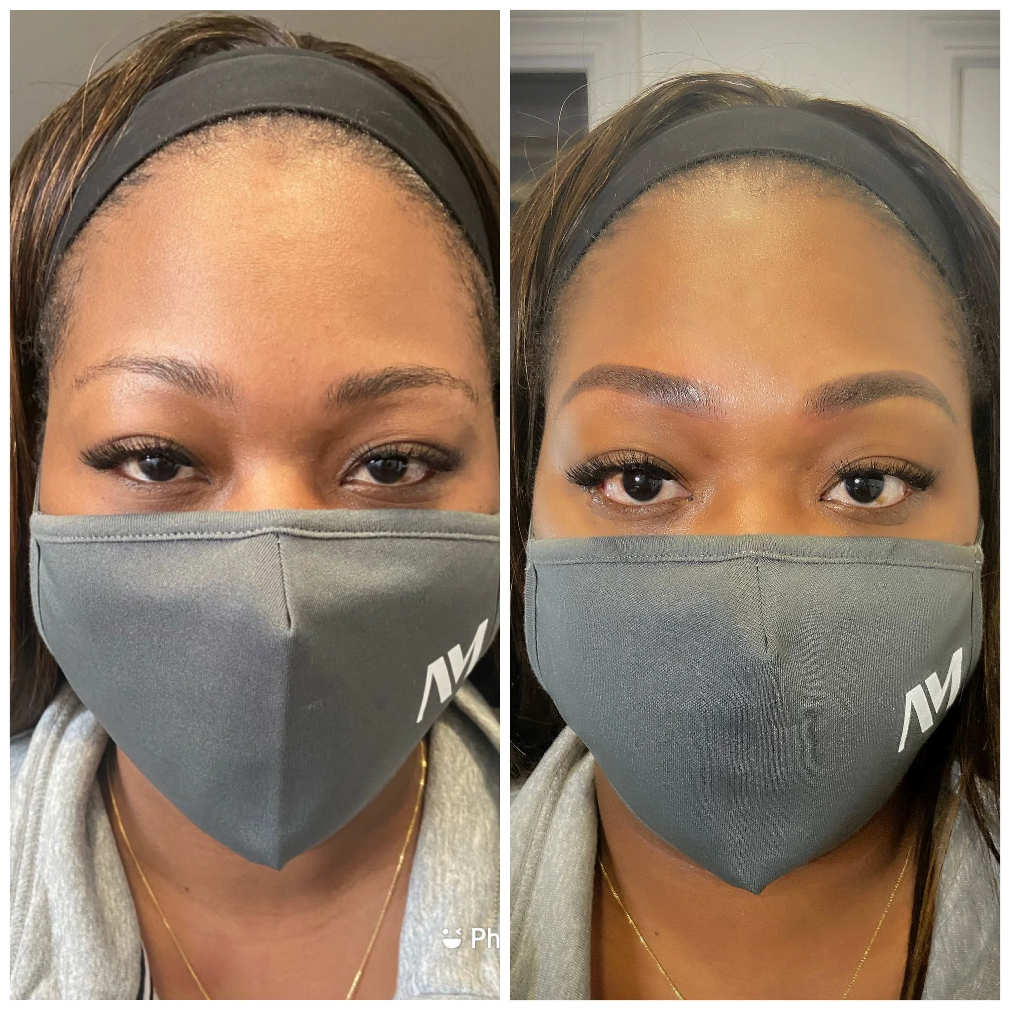powdery eyebrows