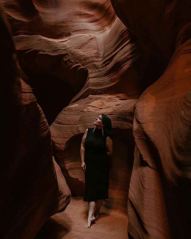 It was us and 6 other people. We had an hour to explore, take photos, be alone in the canyon. We quietly gawked our way through. It was somewhere between being underwater and being on a distant planet. So surreal and beautiful. One of my favorite thi