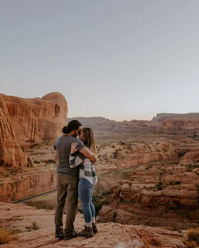 Watched these rocks turn from red, to orange, to peach, to pink, to purple, to blue. The sunset on the desert is uniquely quiet and beautiful. We took photos than sat on the rocks and just took it in. We started the hike down as the last of the light