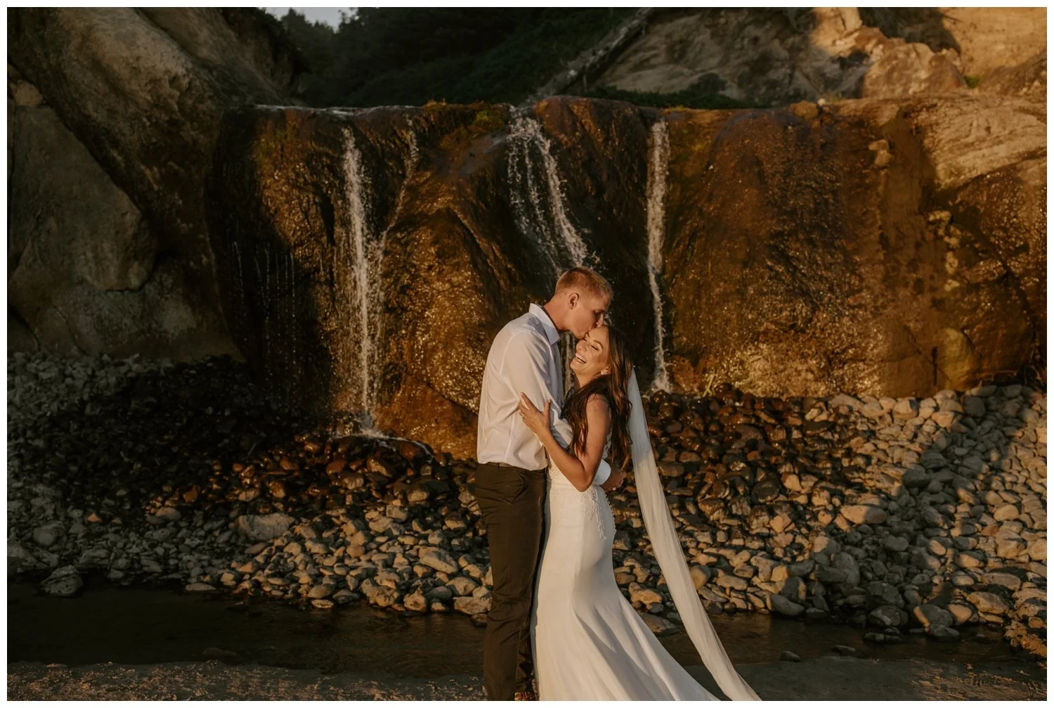 Waterfall Elopement at Hug Point