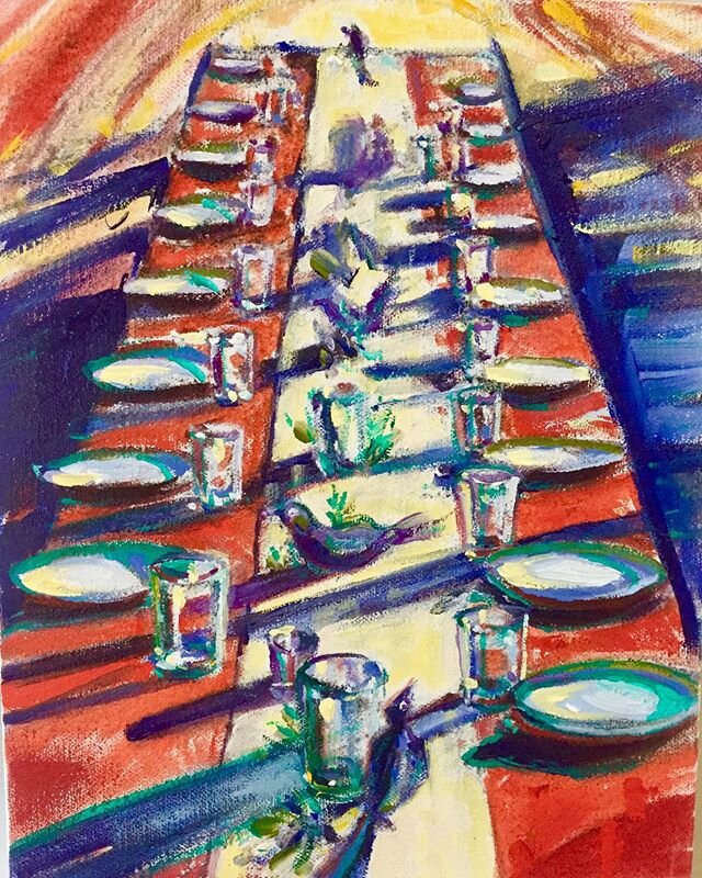 The First Supper.
☀️
🎨 #allareinvited .
.
.
#prolificpainter  #justgopaint  #painting  #sacartist  #oilpainting  #tablesetting  #firstsupper  #smallworks  #cantstoppainting  #paintforapurpose  #artofthedaysac  #art_for_breakfast #californiaartist  #