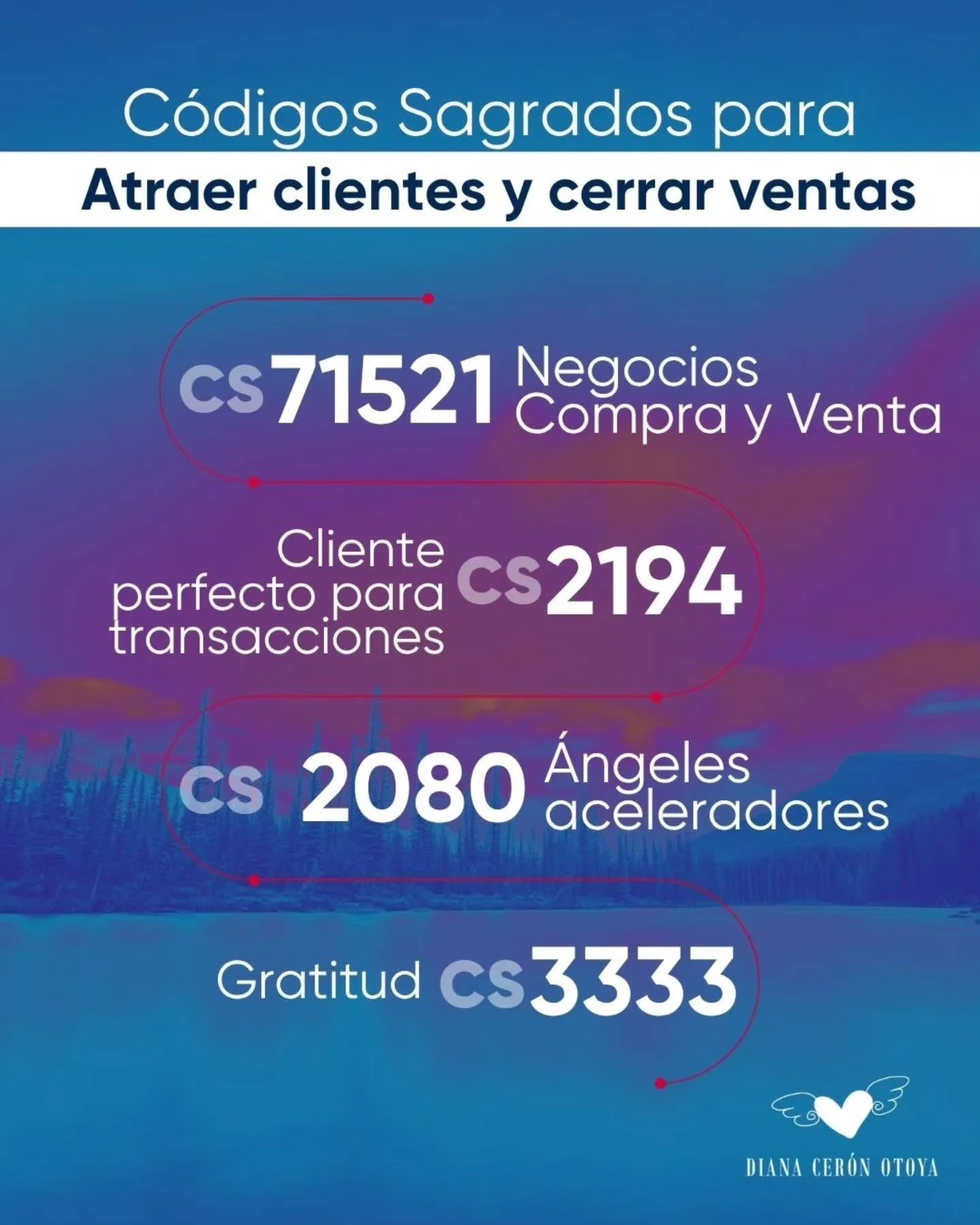 🌟 C&oacute;digos Sagrados para atraer clientes y cerrar ventas 🌟

La energ&iacute;a de la abundancia fluye cuando trabajas desde el coraz&oacute;n 🤍
Estos C&oacute;digos Sagrados te ayudan a conectar con la frecuencia de prosperidad, abrir caminos